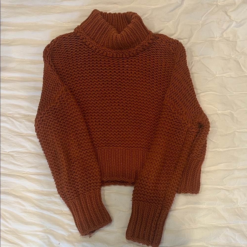 Free people Chunky Turtleneck Sweater - Rust